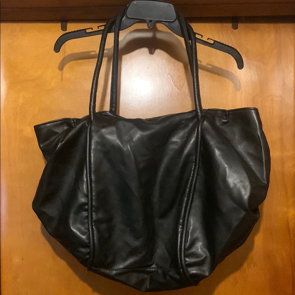 Lancôme Black Leather Tote Bag
